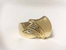 14 K Gouden Bandring 0.07 crt Briljantgeslepen Diamant