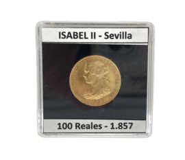 Gouden Munt Spanje Isabel II (1833-1868) - 100 Reales 1857 / Sevilla