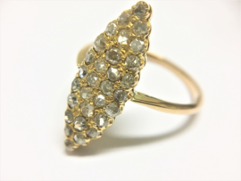 Antiek  Handvervaardigd 18 K Gouden Markies Ring ca 0.50 crt Diamant (vrij slijpsel)