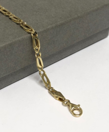 14 K Gouden Valkoog Schakel Armband - 19,5 cm / 6,55 g