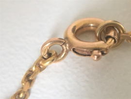 14 K Antiek Gouden Anker Collier 2.5 crt Roosgeslepen Diamant  ca 1920