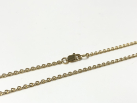 14 K Massief Gouden Anker Collier Hanger Ringen Diamant - 42 cm