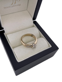 Massief Gouden Ring Pas Diamonds 0.35 ct Briljant Geslepen Diamant