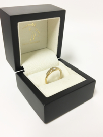 14 K Bicolor Gouden Fantasie Ring 0.05 crt Diamant