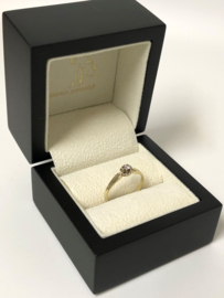 14 K Gouden Solitair Ring 0.07 Crt Briljantgeslepen Diamant H/ SI1