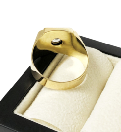 18 K Bicolor Gouden Heren Ring 0.50 crt Roos Geslepen Diamant - 7,7 g