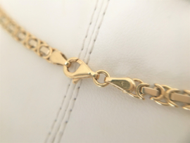 14 K Bicolor Gouden Koningsketting (plat) - 50 cm