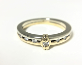 Le Chic 14 K Bicolor Gouden Aanschuif Ring 0.17 crt Diamant H / VS1