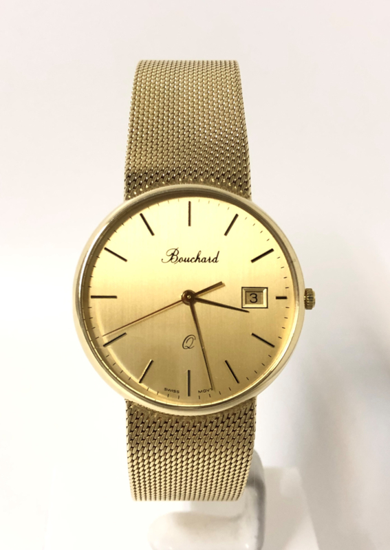 Bouchard Gouden Heren Horloge Dresswatch Milanese Band - 1997 | Horloges | TIEMAN JUWELIERS - Goud verkopen Enschede Almelo Hengelo Overijssel