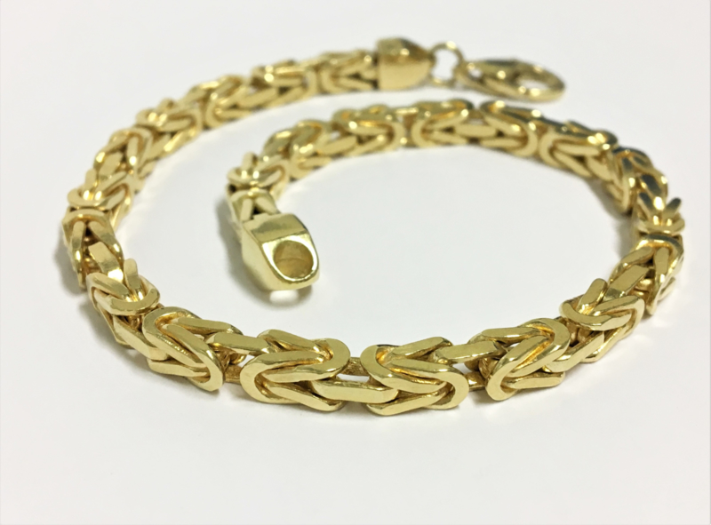 Noordoosten Huiskamer lood 18 K Massief Gouden Heren Konings Armband - 25 cm / 44,61 g | Armbanden  Verkocht | TIEMAN JUWELIERS - Goud verkopen Enschede Almelo Hengelo  Overijssel