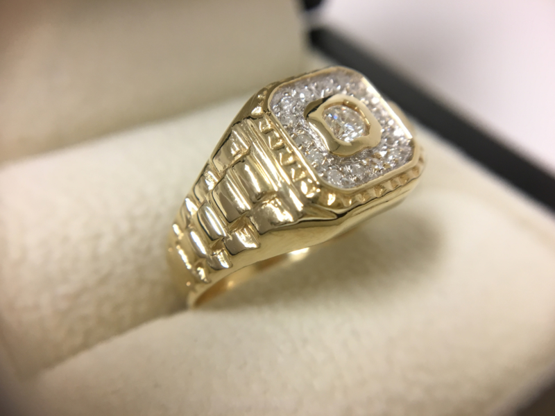 Succesvol Schaar pindas 14 K Gouden Heren Rolex Ring 0.30 crt Briljantgeslepen Diamant SI TW | Heren  Ringen Verkocht | TIEMAN JUWELIERS - Goud verkopen Enschede Almelo Hengelo  Overijssel