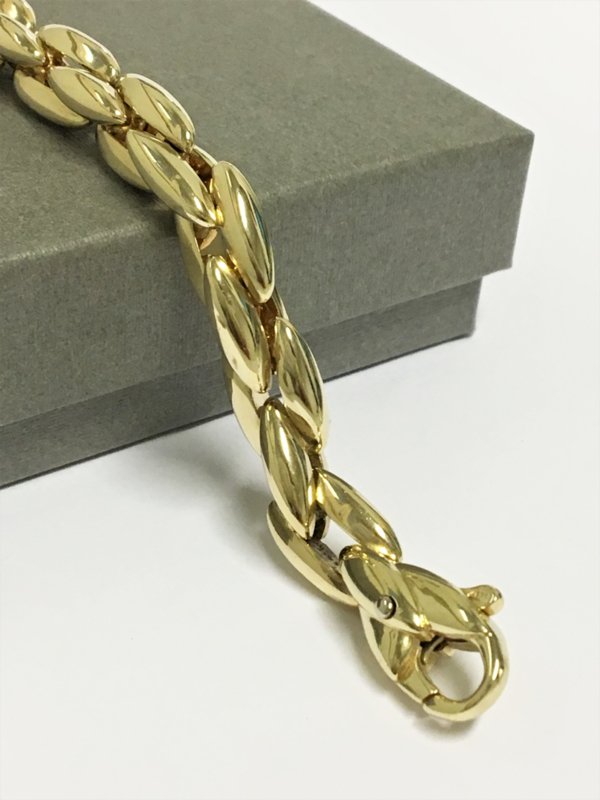 Sandy kruis Straat Grove 14 K Gouden Schakel Armband - 22 cm / 31,65 g | Armbanden Verkocht |  TIEMAN JUWELIERS - Goud verkopen Enschede Almelo Hengelo Overijssel