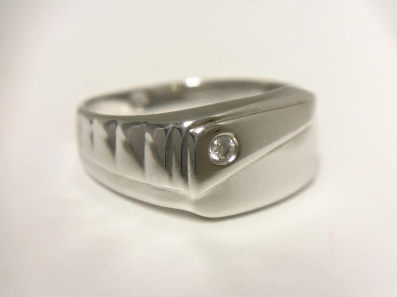 Zijdelings Eerste koud 14 K Witgouden Heren Ring Geslepen Zirkonia - 5,15 g | Gouden Heren Ringen  | TIEMAN JUWELIERS - Goud verkopen Enschede Almelo Hengelo Overijssel