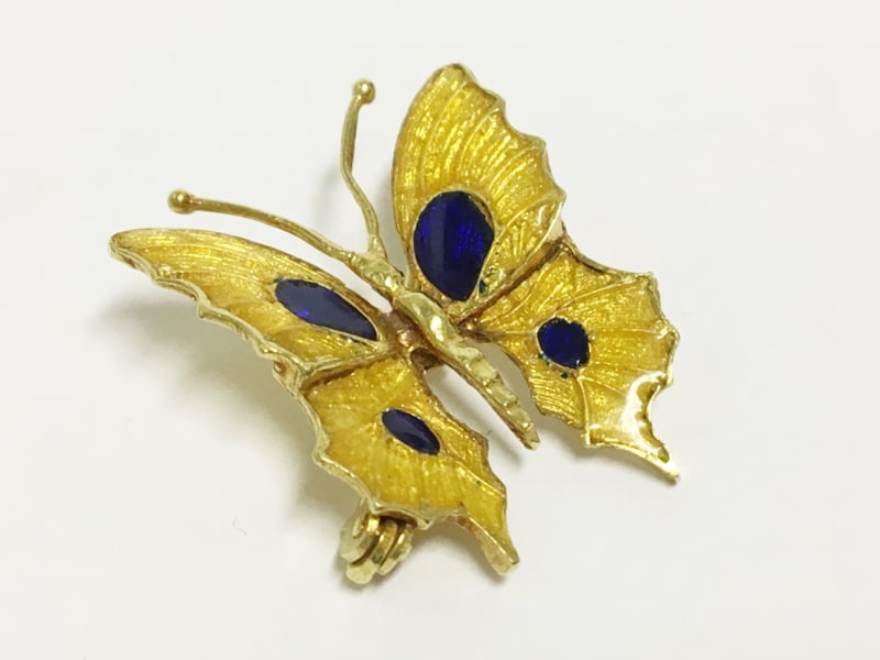 18 K Antiek Gouden Vlinder Broche Accenten Overige gouden sieraden | TIEMAN JUWELIERS Goud Enschede Almelo Hengelo Overijssel