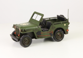 A TIN MODEL OF AN ARMY JEEP