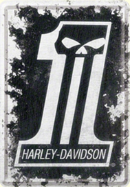 Postcard Harley Davidson Skull