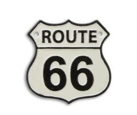 A CAST IRON ROUTE 66 PLAQUE