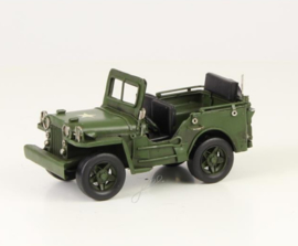 A TIN MODEL OF A WILLYS MB ARMY JEEP