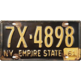 Tin License plate, NewYork