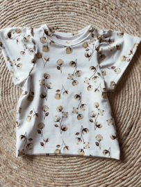 T-shirt cotton flower vlindermouw