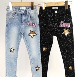 Waanzinnge zwarte jeans met glitters