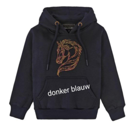 Super gave donker blauwe hoodie