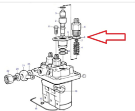 O-ring Fuel pump discharge valve MD2040 D2-55 D2-60 D2-75