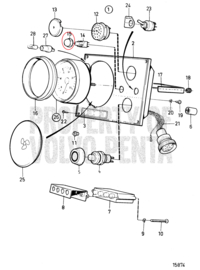 Volvo Penta 828586 moer met rubber afdichting