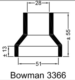 Bowman 3366 end cap sleeve ø51mm ø28mm straight