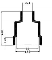 Universal end cap socket straight ø62mm ø55mm ø24.4mm