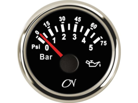 CN Oil pressure gauge black / chrome 0-5 bar