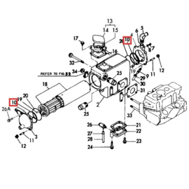 Yanmar 2GM20F Yanmar 3GM30F warmtewisselaar pakking 128695-44070