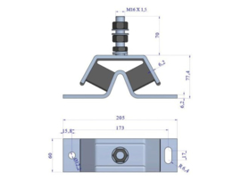 Motorsteun V-shaped Marine 50 shore