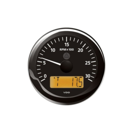 VDO tachometer with operating hours counter 0-3000