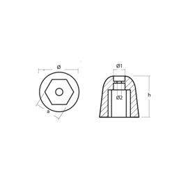 Vetus 160KGF bow thruster anode zinc BP195