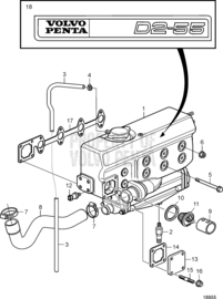 Volvo Penta MD2030 MD2040 D2-55 thermostat 3580365