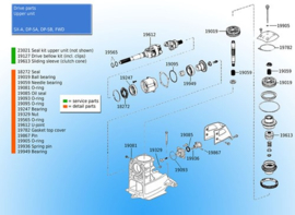 Oil seal upper unit Volvo Penta 3863085 No. 19085