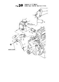 Yanmar 3GM30F 124770-49040 128377-49250 water hose outlet bend