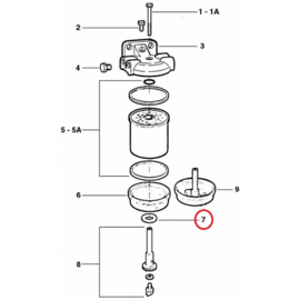 Flat o-ring for glass Delphi filter with lift pump