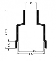 Universelle Endkappe ø75mm ø82m ø34mm