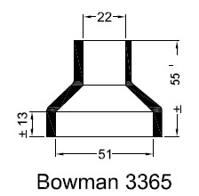 Bowman 3365 eindkap manchet  ø51mm ø22mm recht