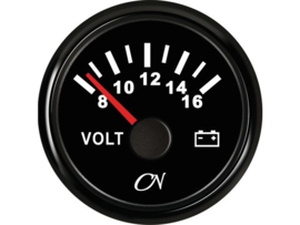 CN Voltmeter 8-16 volt zwart