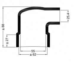 Universele eindkap mof haaks ø62mm-55mm ø25,4mm