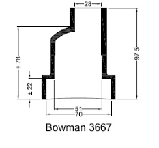 Bowman 3667NP eindkap manchet ø70mm ø28mm recht