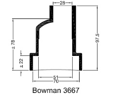 Bowman 3667NP end cap sleeve ø70mm ø28mm straight