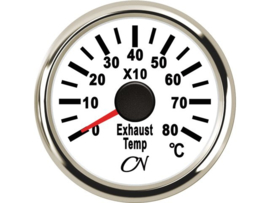 CN Uitlaattempratuurmeter wit / chroom (pyrometer)