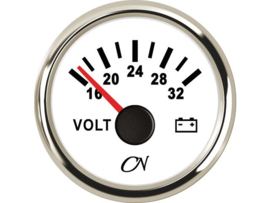CN Voltmeter 16-32 Volt weiß / chrom