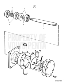 Volvo Penta D1-13 D1.20 MD2010 MD2020 impeller pump overhaul set Volvo Penta 21951415 (104mm impeller shaft)