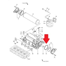 Yanmar 4JH4 TE and 4JH4 HTE heat exchanger gasket 129672-44150