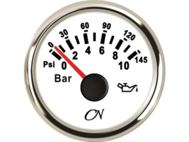 CN Oil pressure gauge wil / chrome 0-10 bar